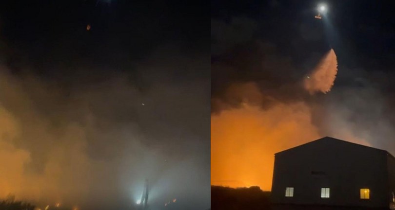 Ankara’da çöp toplama merkezinde çıkan yangına havadan müdahale ediliyor