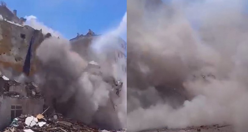 Elazığ’da ağır hasarlı binaların yıkımı sürüyor