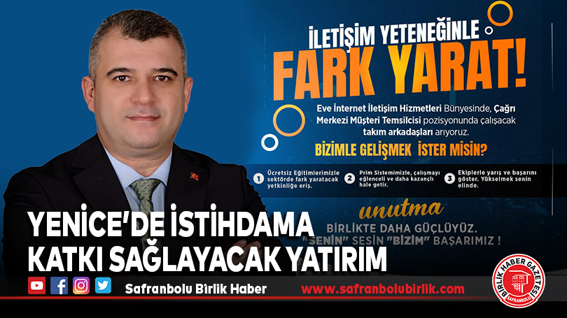 Yenice’de İstihdama Katkı Sağlayacak Yatırım