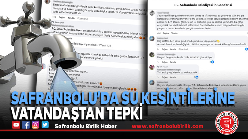 Safranbolu’da Su Kesintilerine Halktan Tepki