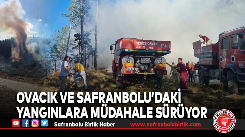 Ovacık ve Safranbolu’daki Yangınlara Geniş Çaplı Müdahale