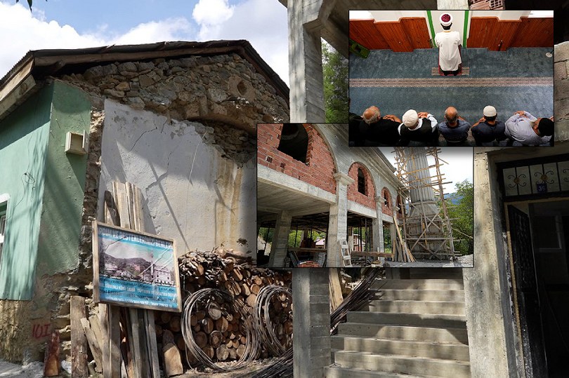 Gümüşhane’de yarım kalan cami inşaatı nedeniyle tarihi kilisede namaz kılan köy halkı destek bekliyor
