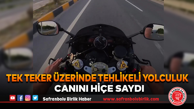 Karabük’te Motosiklet Sürücüsünden Tehlikeli Hareket