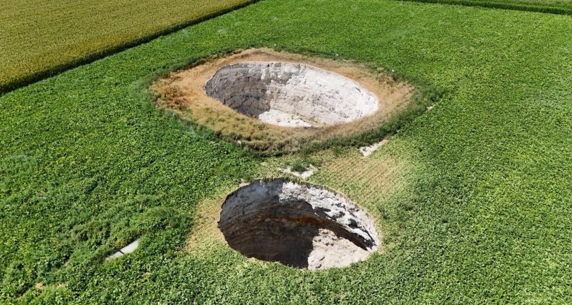 Evlerin yakınına kadar gelen obruklar tedirgin ediyor