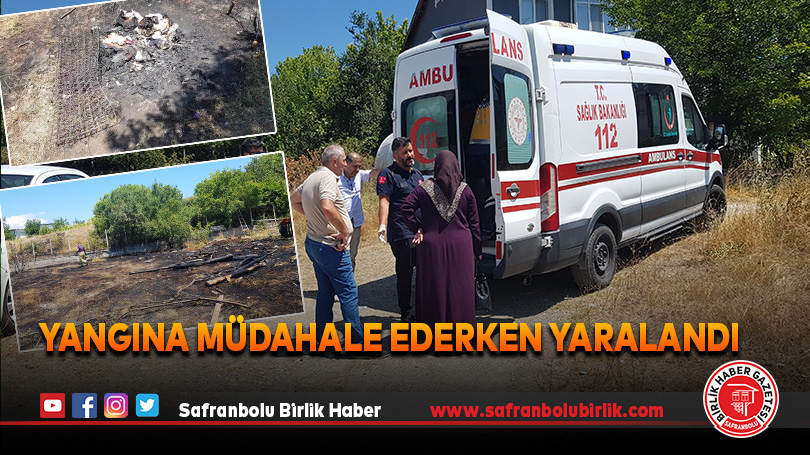 Evinin önünde yangın çıkardı