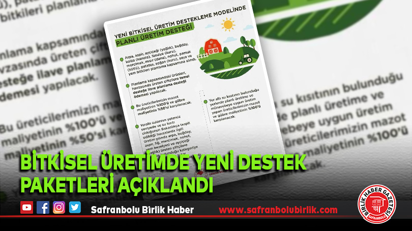 Bitkisel Üretimde Yeni Destek Paketleri Açıklandı