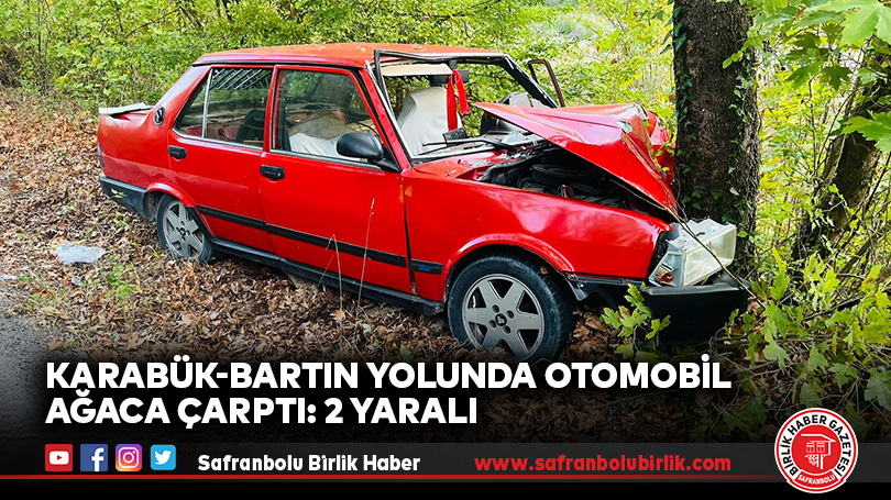 Karabük-Bartın Yolunda Otomobil Ağaca Çarptı: 2 Yaralı