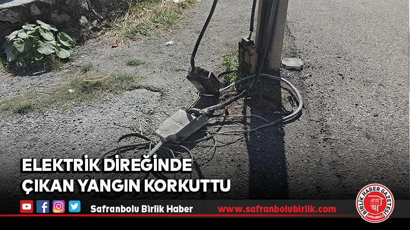 Elektrik Direğinde Çıkan Yangın Korkuttu