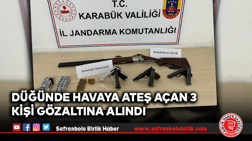 Düğünde Havaya Ateş Açan 3 Kişi Gözaltına Alındı