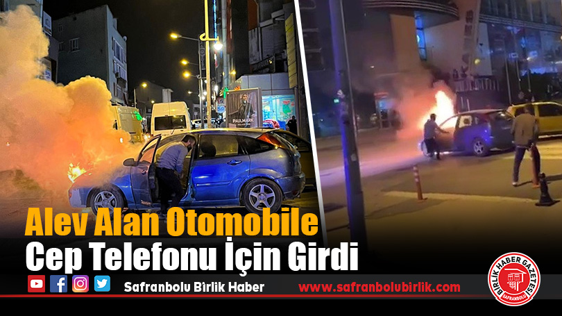 Alev Alan Otomobile Cep Telefonu İçin Girdi