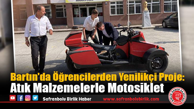 Teknoloji meraklısı ve çevreci liseliler atık malzemeleri motosiklet yaparak değerlendirdi