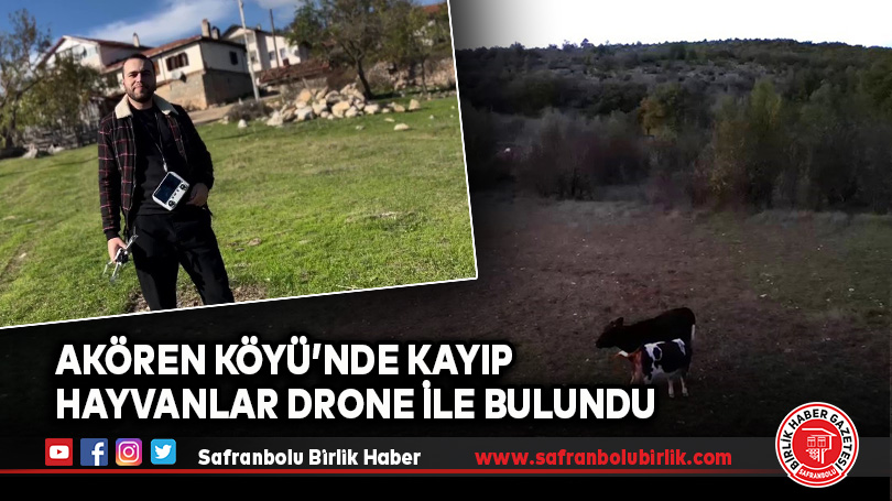 Akören Köyünde Kayıp Hayvanlar Drone ile Bulundu