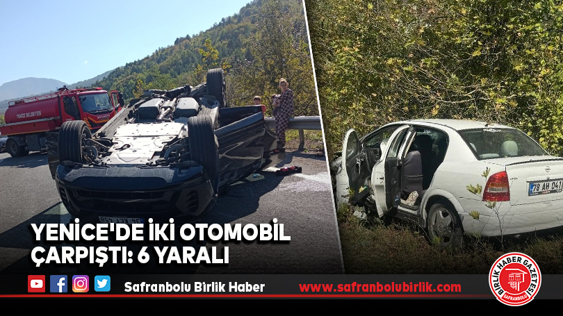 Yenice’de İki Otomobil Çarpıştı: 6 Yaralı