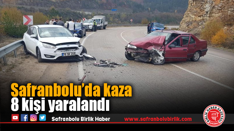 İki otomobilin çarpıştığı kazada 8 kişi yaralandı