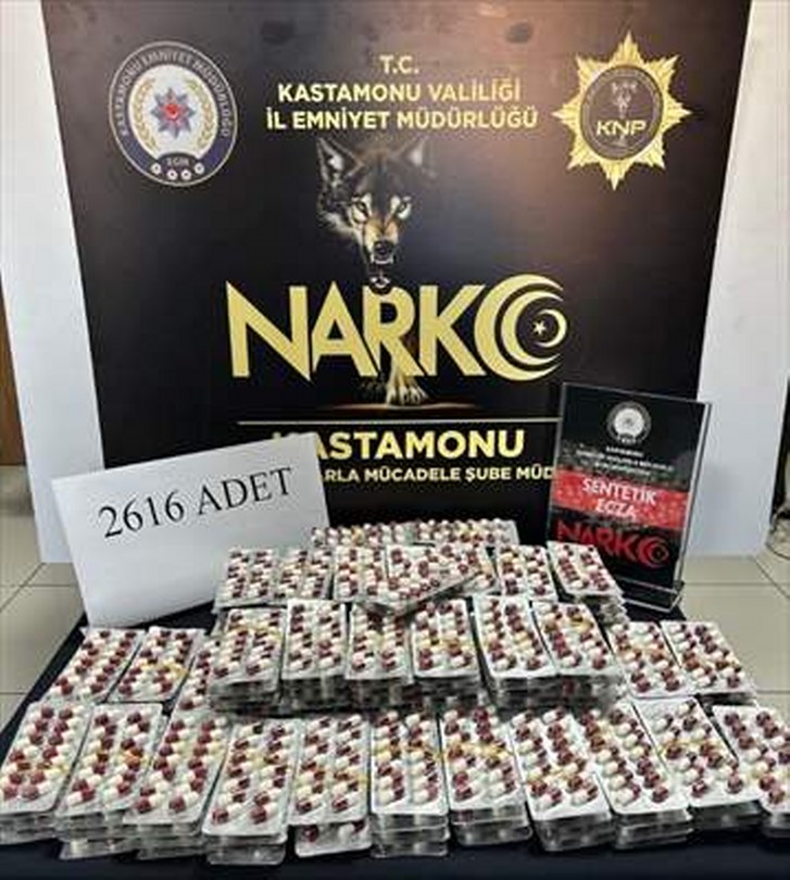 Kastamonu’da 2 binden fazla uyuşturucu hapla yakalanan şüpheli tutuklandı