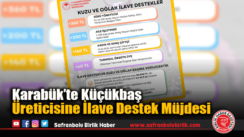 Karabük’te Küçükbaş Hayvan Üreticisine İlave Destek Müjdesi