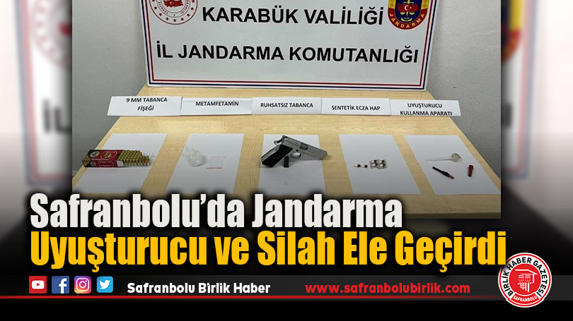 Safranbolu’da Jandarma Uyuşturucu ve Silah Ele Geçirdi
