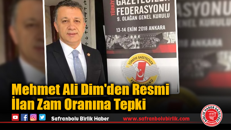 Mehmet Ali Dim’den Resmi İlan Zam Oranına Tepki
