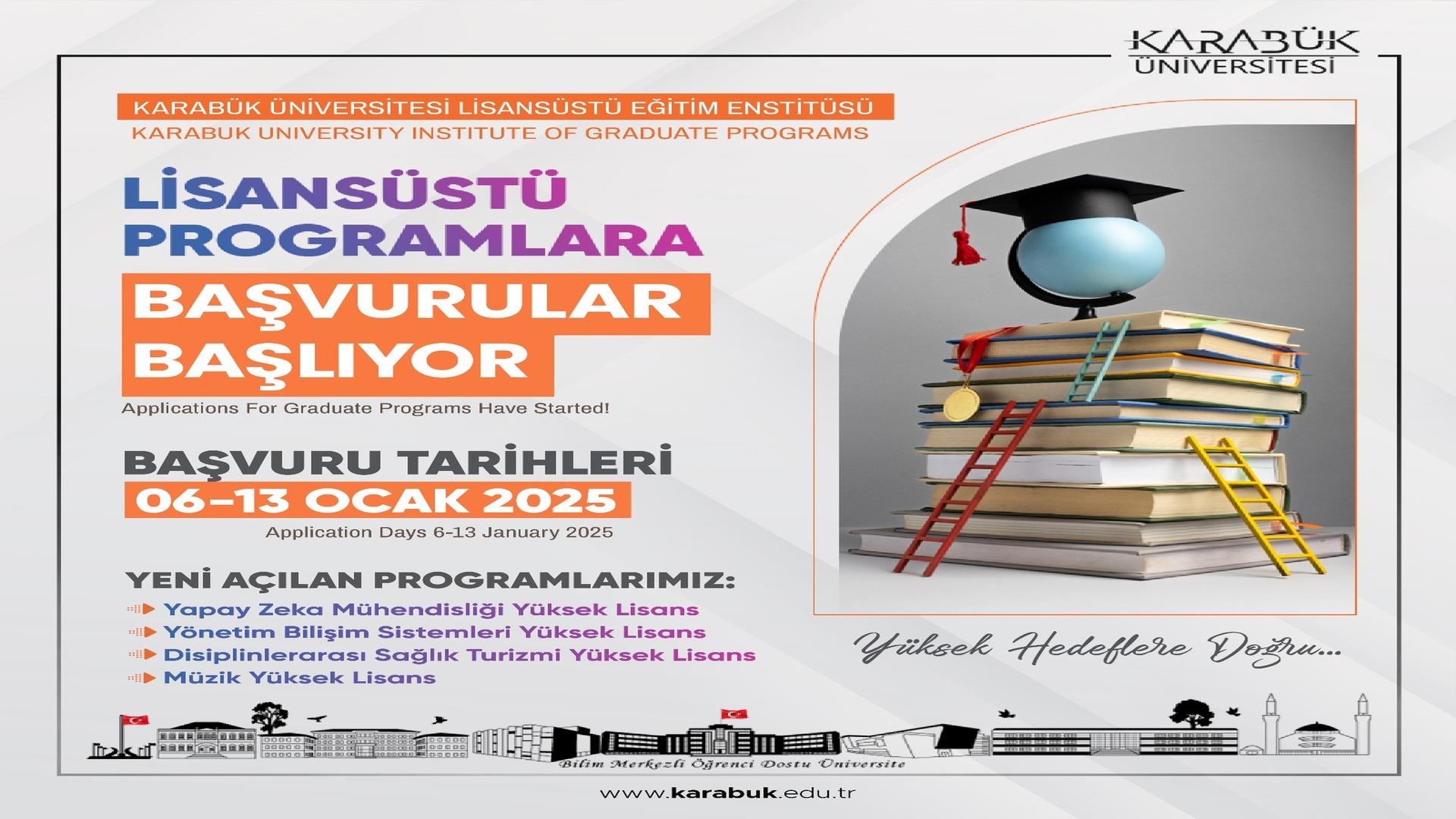 Lisansüstü Programlara Başvurular Başlıyor