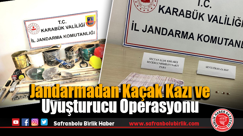 Jandarmadan Kaçak Kazı ve Uyuşturucu Operasyonu