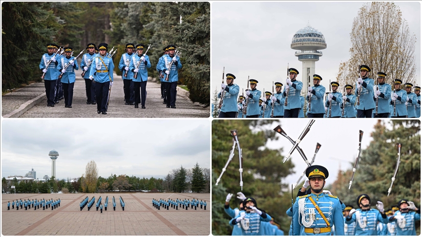 Muhafız Alayı Tüfekli Gösteri Bölüğü, gösterilere kusursuz hazırlanıyor