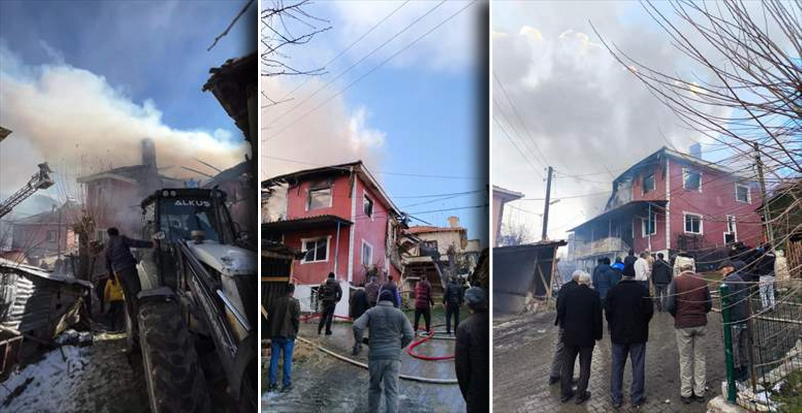 Göynük’te çıkan yangında iki katlı ev kullanılamaz hale geldi