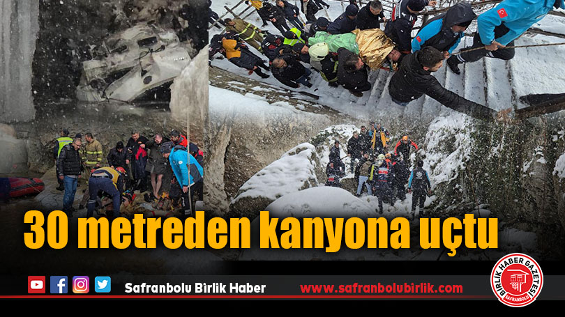 30 metreden kanyona uçtu