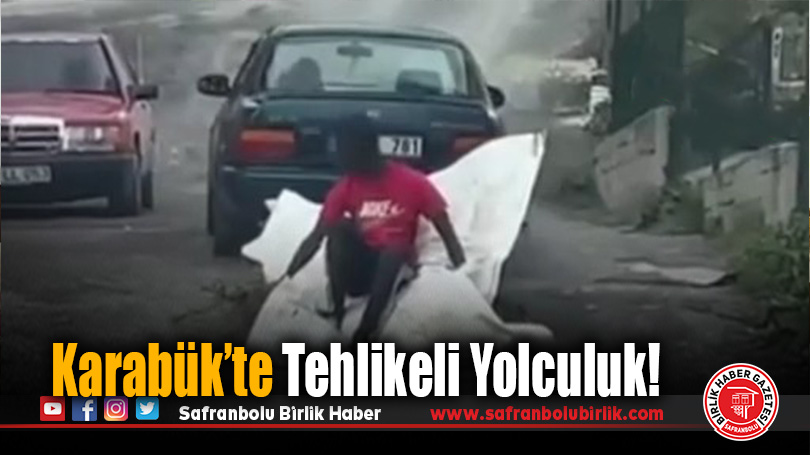 Karabük’te Brandaya Oturarak Yolculuk Yapan Şahıs Şaşkınlık Yarattı