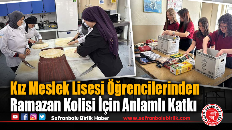 Kız meslek lisesi öğrencileri ramazan kolisi için erişte kesti, kıyafet dikti