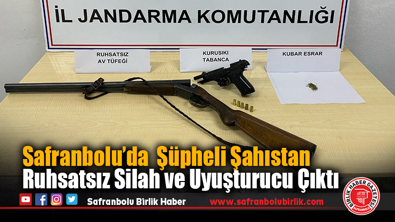 Şüpheli Şahıstan Ruhsatsız Silah ve Uyuşturucu Çıktı