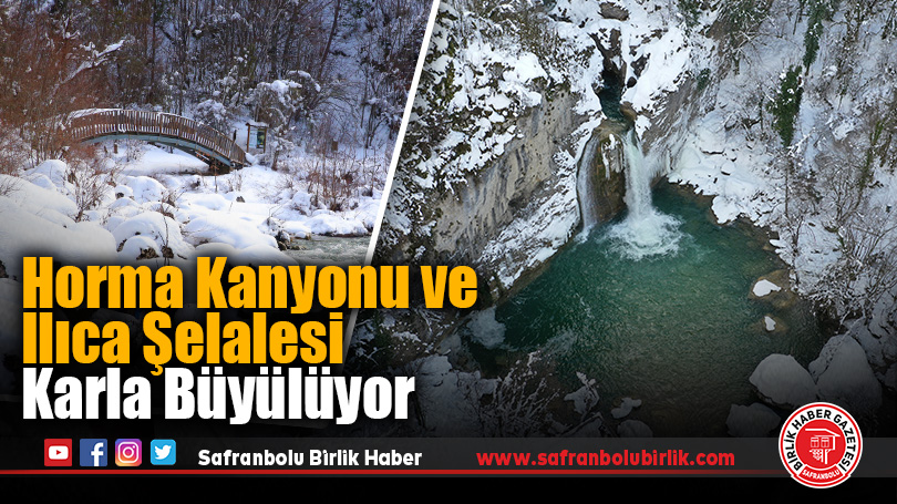 Kastamonu’nun Horma Kanyonu ve Ilıca Şelalesi Karla Büyülüyor