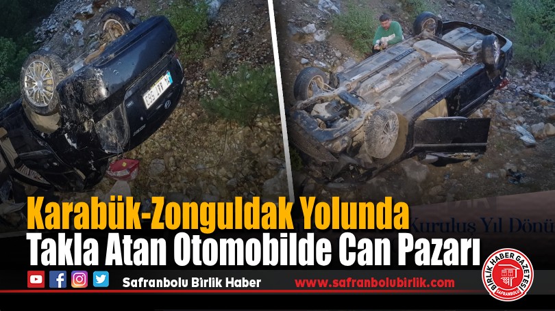 Karabük-Zonguldak Karayolu’nda Takla Atan Araçta 3 Kişi Yaralandı