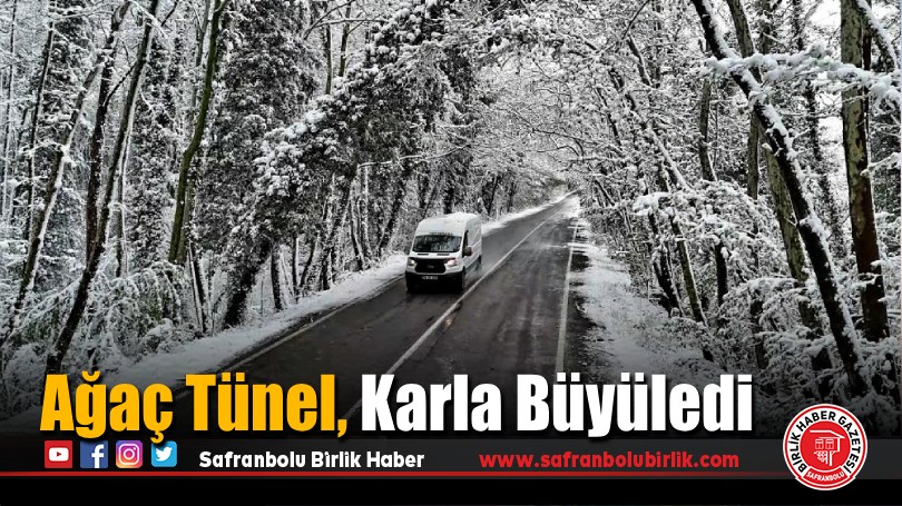 Safranbolu’daki Ağaç Tünel, Karla Büyüledi
