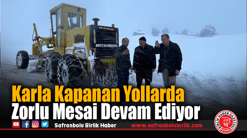 Kar yağışı sonrası kapanan köy yollarında çalışmalar sürüyor