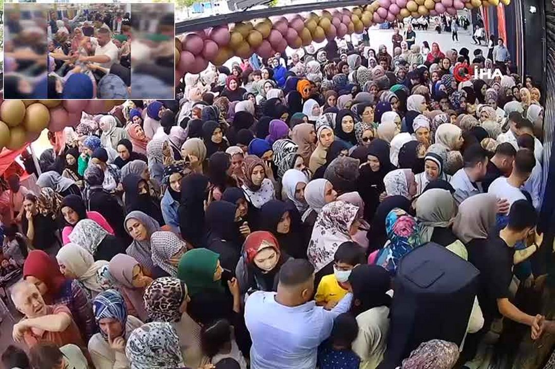Esenyurt’ta giyim mağazası açılışında adeta izdiham yaşandı