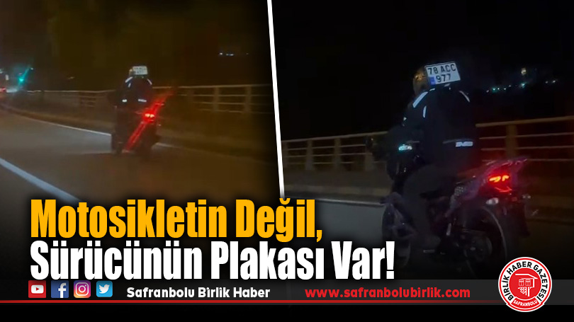 Kaskına Plaka Yapıştırarak Trafikte İlerledi!