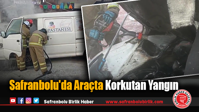 Safranbolu’da Araçta Korkutan Yangın