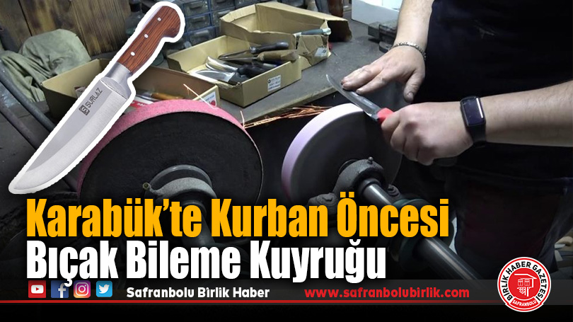 Karabük’te Kurban Öncesi Bıçak Bileme Kuyruğu