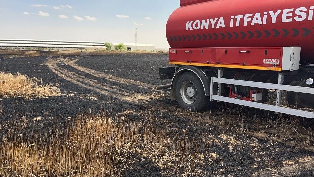 Kulu’da buğday tarlası yandı