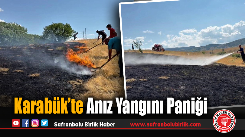 Karabük’te Anız Yangını Paniği