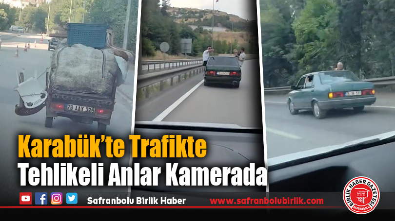 Karabük’te Trafikte Tehlikeli Anlar Kamerada