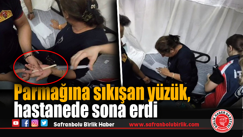 Yüzüğü Parmağına Sıkışan Kadına Hastanede İtfaiye Müdahalesi