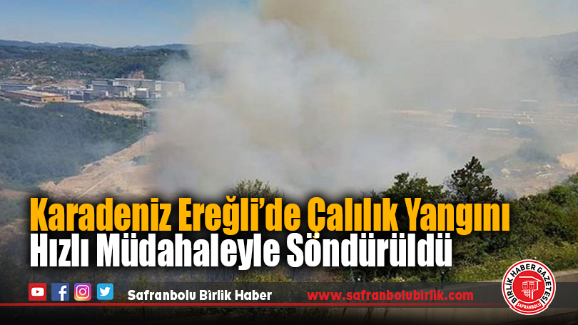 Karadeniz Ereğli’de Çalılık Yangını Hızlı Müdahaleyle Söndürüldü