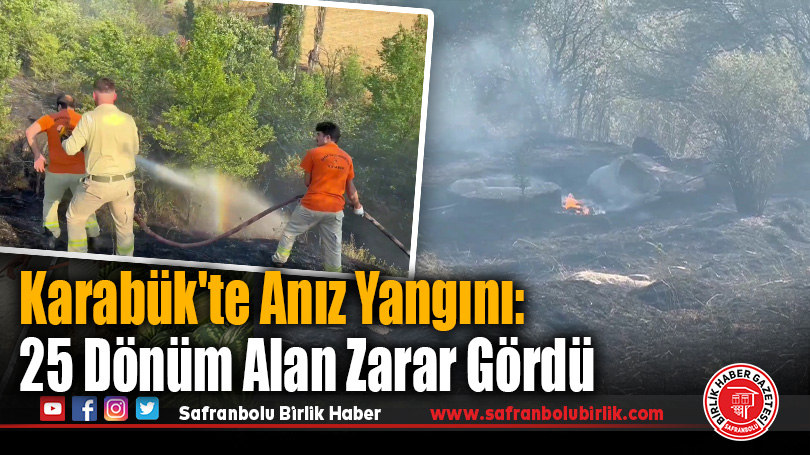 Karabük’te Anız Yangını: 25 Dönüm Alan Zarar Gördü