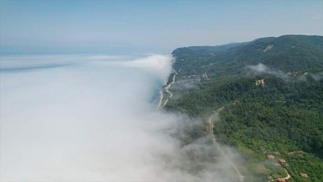 Kastamonu’da oluşan sis dronla görüntülendi