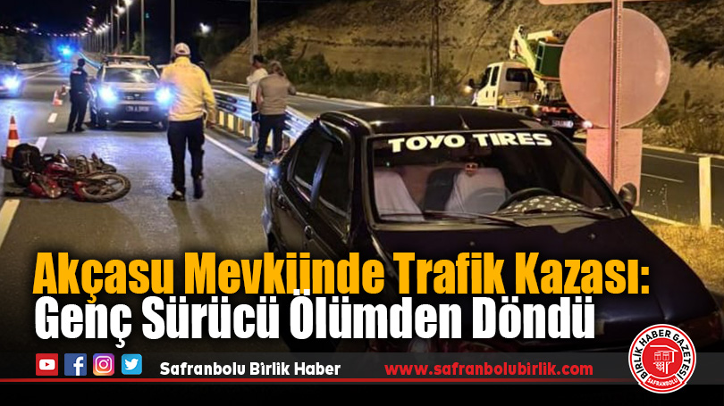 Safranbolu’da Otomobille Çarpışan Motosiklet Sürücüsü Ağır Yaralandı