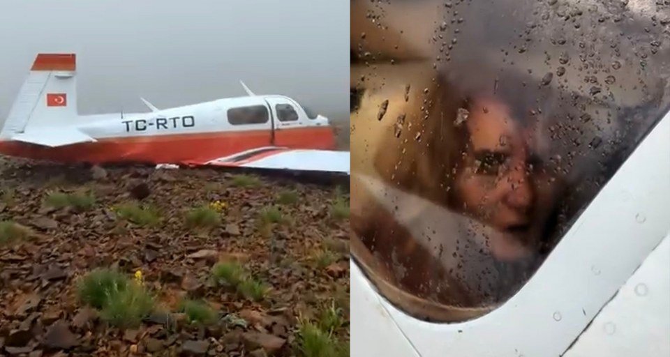 Rize’de düşen uçağa ilk ulaşılma görüntüsü ortaya çıktı