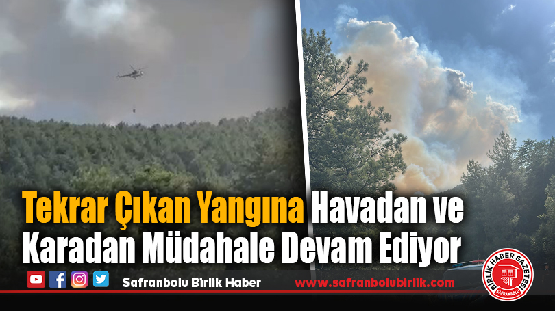 Tekrar Çıkan Yangına Havadan ve Karadan Müdahale Devam Ediyor