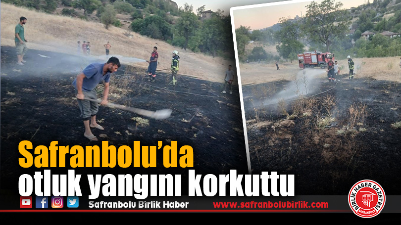 Safranbolu’da Otluk Alanda Çıkan Yangın Kısa Sürede Söndürüldü