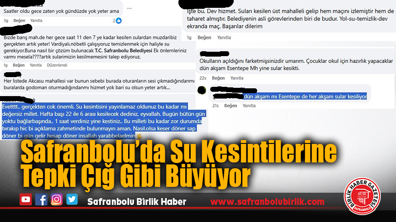 Safranbolu’da Su Kesintilerine Tepki Çığ Gibi Büyüyor